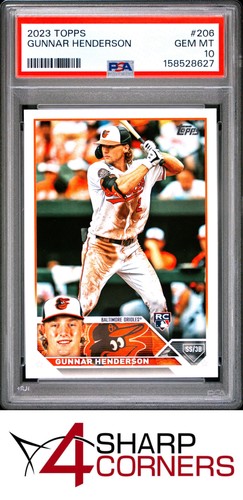 2023 TOPPS #206 GUNNAR HENDERSON RC ORIOLES PSA 10