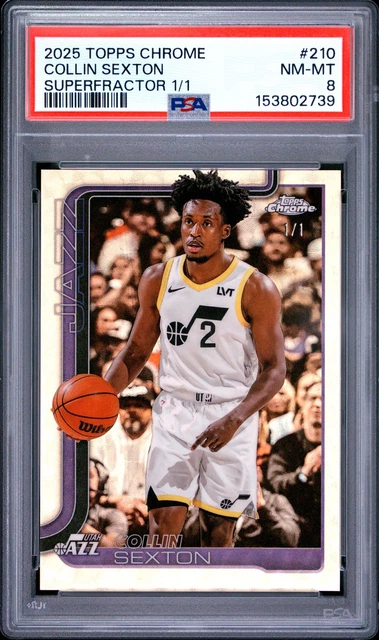 2025 Topps Chrome Superfractor 1/1 #210 Collin Sexton 1/1 PSA 8