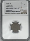 1877 Bronze Indian Cent 1C NGC AG Details KEY COIN TO THE SET!!!  GENUINE