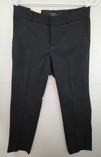 Banana Republic Ryan Ankle Black Mid Rise Straight Pants Petites 2P NWT 100