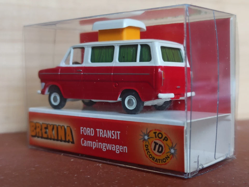 NEU BREKINA 34105 1:87 H0 Ford Transit lla Camper Campingwagen rot weiss OVP RAR - Bild 4 von 4