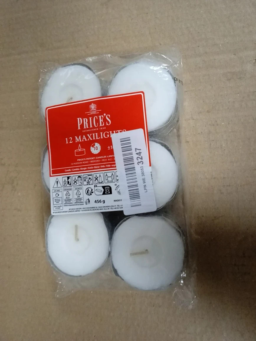 Prices Maxi Tealights 6pc Unscented 10 Hour Burn Time Candle White Wax New