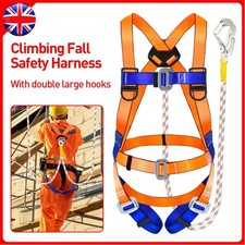 2M Heavy Duty Safety Harness Double Hooks Fall Arrest Spin Rescue Security Belt