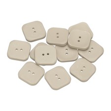 12Pcs, Sewing Button 30mm 1-3/16" 2 Holes Square Resin Button Light Beige