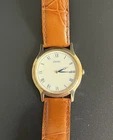 Vtg Seiko Mens Watch 34mm White Dial Gold Tone Round 7N39-0A19 Needs New Battery