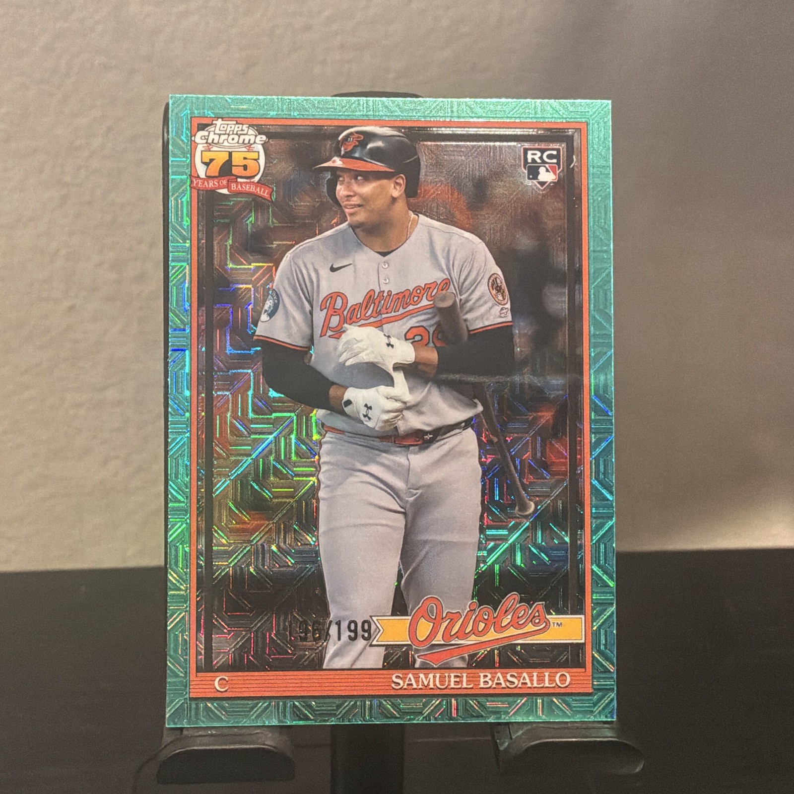 Topps Chrome 2026 1991 Silver Pack Mojo Teal Samuel Basallo RC #91C-30 /199
