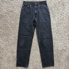 Vintage 90  s Levi  s Made In USA 550 Relaxed Fit Black Denim Jeans Men Size 28x30