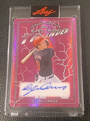 2024 Leaf Electrum Dylan Crews -Pink Here Comes the Thunder Auto  Nationals  *2A