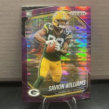 2025 Panini Prizm Savion Williams #306 Purple Pulsar Prizm (RC)  Green Bay