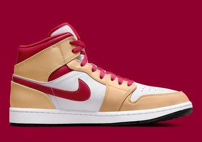 Nike Air Jordan 1 Mid UK 15 'WHITE ONYX LIGHT CURRY' - 554724 201 
