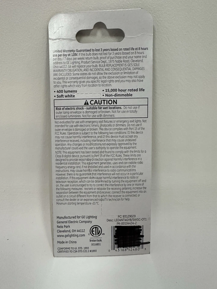 GE LED Light Bulb 4 Watt Replaces 50 W T4 GY8.6 Flat Pin Base #93129029 - Image 2 of 2