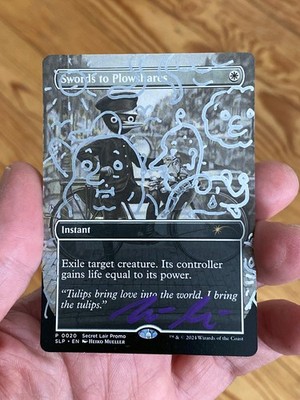 MTG Swords to Plowshares Magiccon Amsterdam Promo, Signed & Altered b. t. Artist