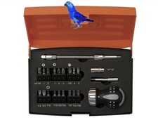 Bahco 808050S22 Stubby Ratchet Screwdriver 1/4" Bit Holder and Bits 22pc 