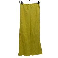 Wild Fable Yellow Linen Blend Maxi Skirt Scallop Trim Size S VN1973322