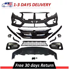 For 2020-2021 Honda Civic Hatchback New Front Bumper Kit w/ Grille & Fog Light