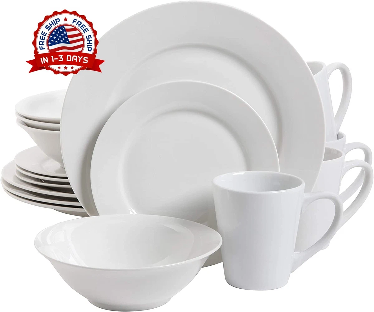 1 Platos Tazas Juego Cojunto Tazones Vajillas Set Bandejas Platos Blanco  Cocina