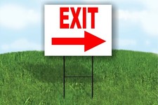 EXIT RIGHT ARROW RED PARKING LOT Yard Sign ROAD SIGN with stand