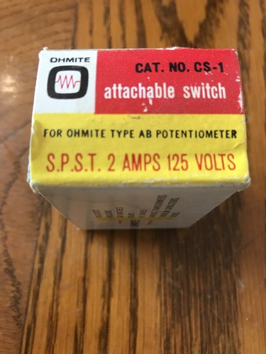 Ohmite CS-1 Attachable SPST Switch For Type AB Potentiometers 2 Amp 125 Volts - Picture 2 of 17
