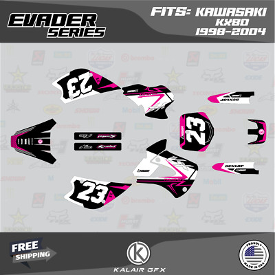 Graphics Kit for KAWASAKI KX 80 (1998-2004) Evader Series - Magenta