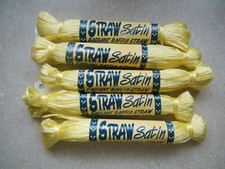 Vintage Raffia Satin 24 Yards Viscose Rayon 5 Skeins Yellow 
