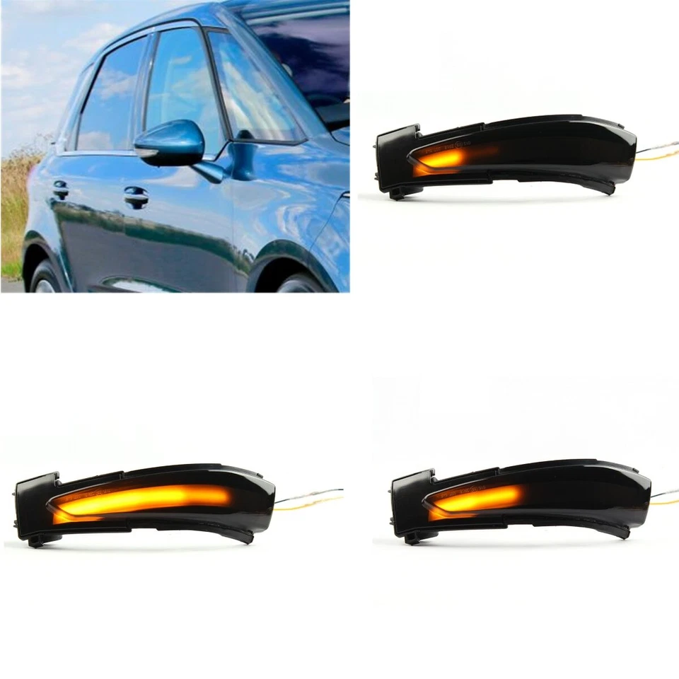 LED Side Mirror Sequential Dynamic Turn Signal Light For Peugeot 508 Citroen C4 - Image 4 of 4
