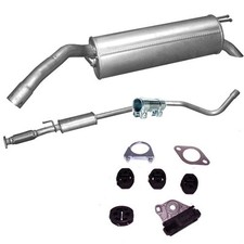 Endtopf Mitteltopf Auspuff + Anbausatz für Fiat Bravo II  1.4i -16V Typ/198AXA1B