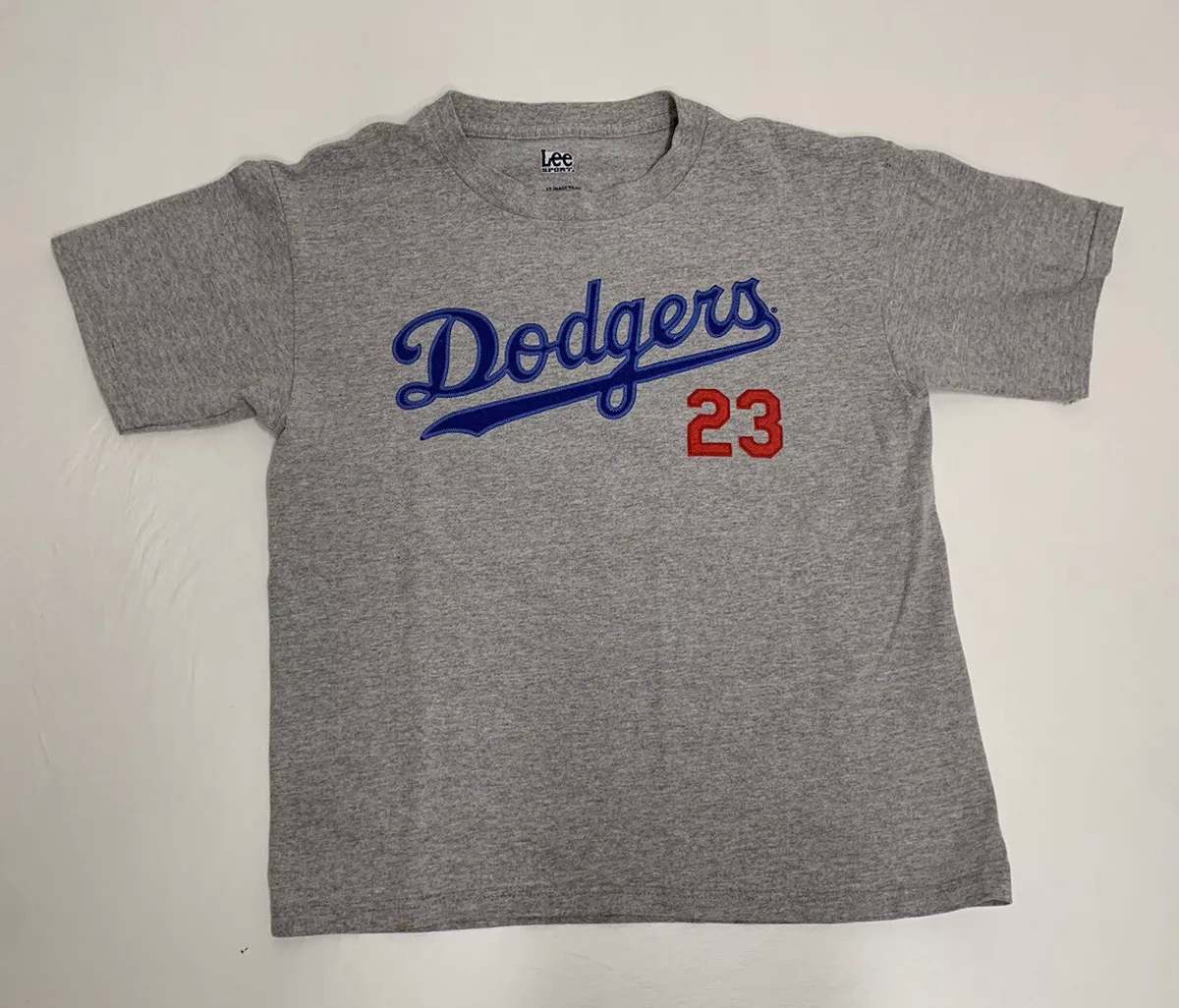 VTG Women’s Lee Sports LA Dodgers #23 Blue Cotton Sz M Girls T-Shirt Gray  Jersey