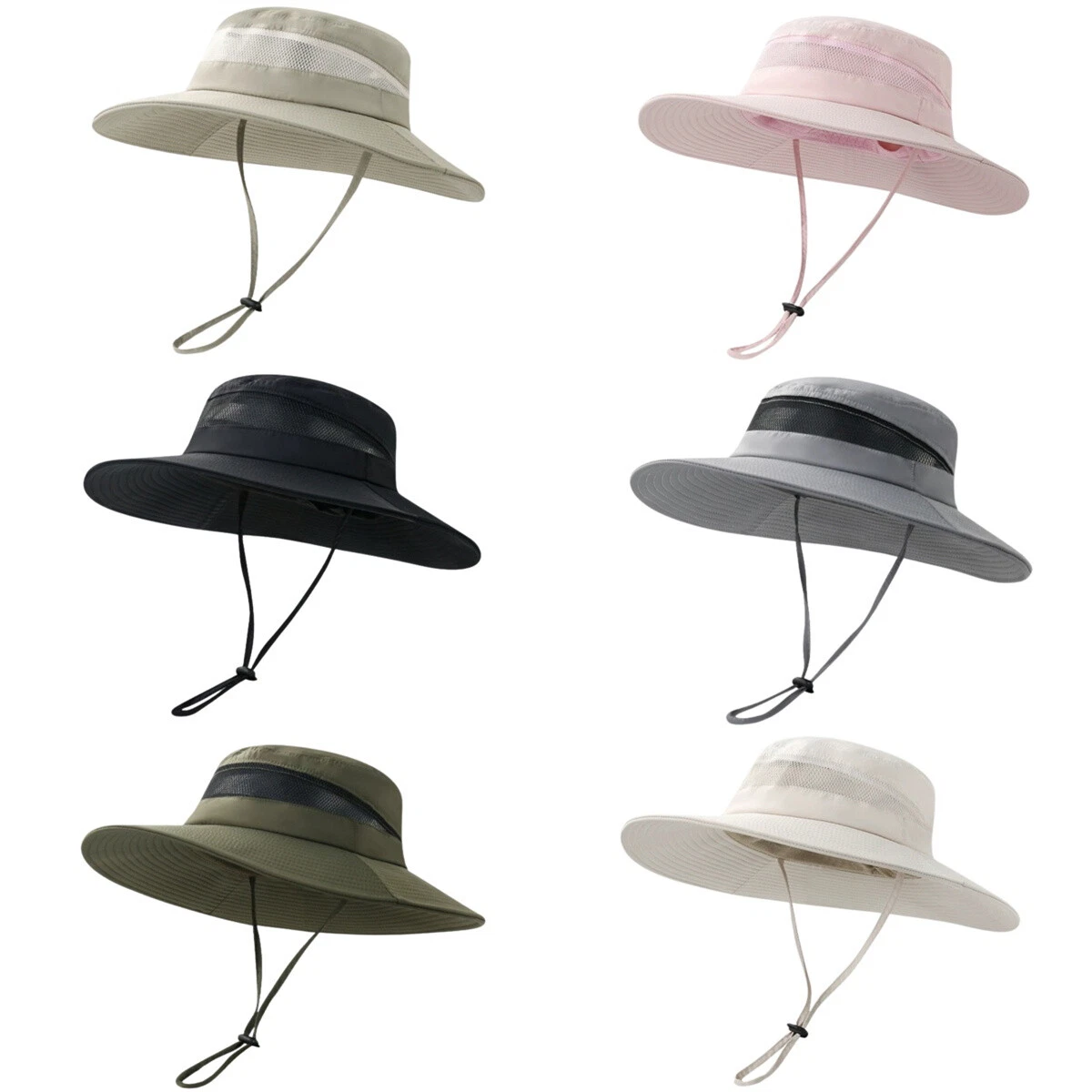 Mens Womens Summer Sun UV Protection Mesh Wide Brim Beach Fishing Bucket Hat
Opens in a new window o