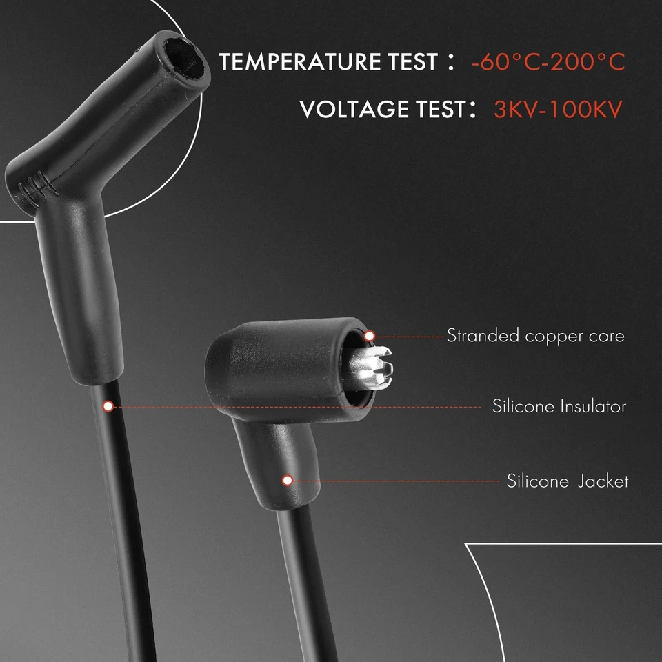 A-Premium 9x Spark Plug Wire Set for Ford E-350 Econoline F-150 F-350 Lincoln - Image 4 of 4