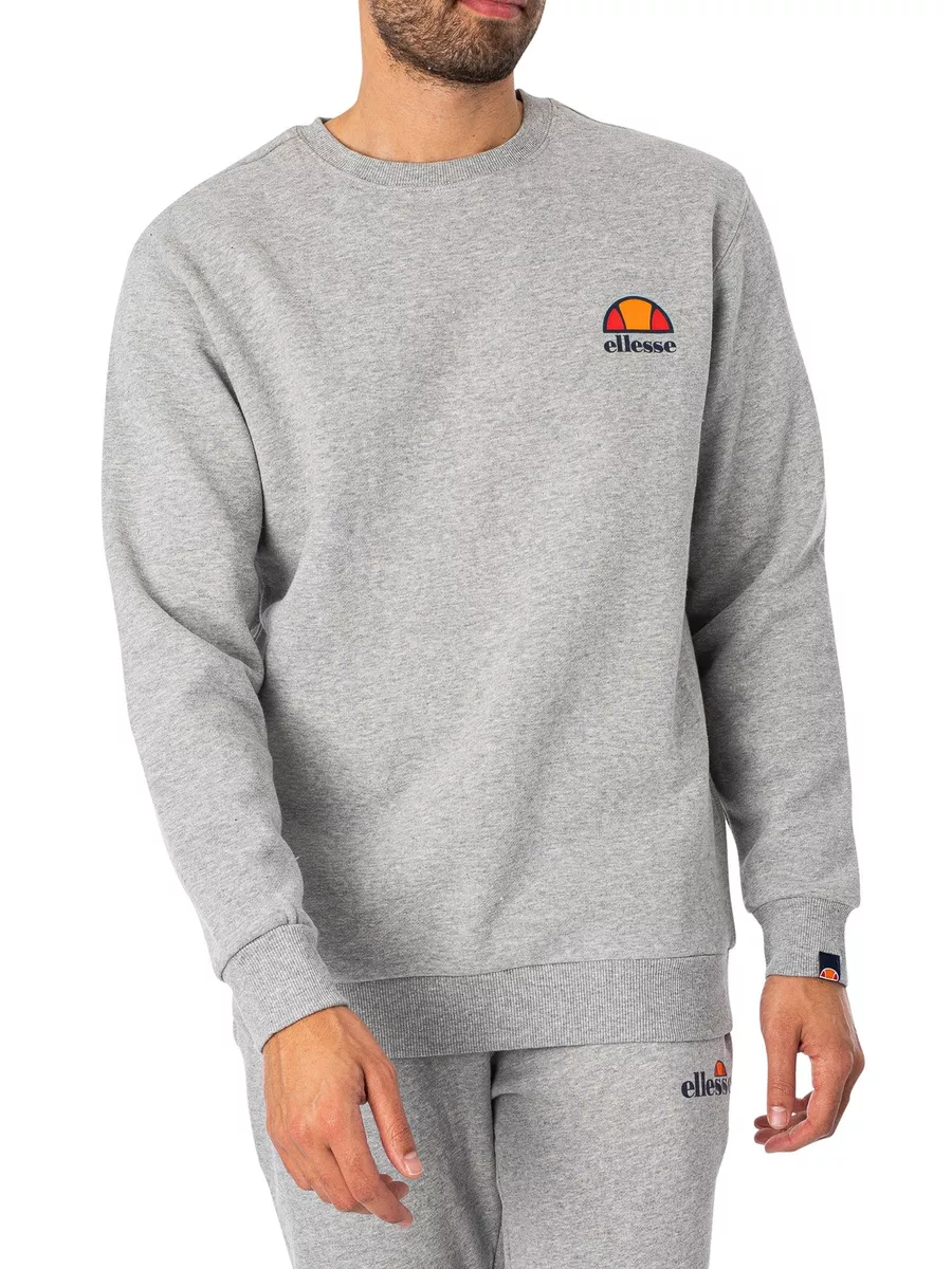 Sudadera para hombre Ellesse Diveria logotipo en el pecho izquierdo, gris