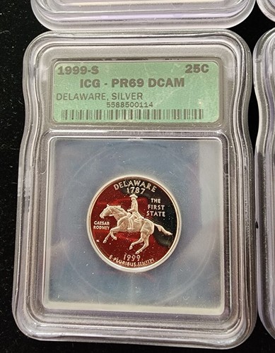 1999 S SILVER QUARTER COMPLETE FIVE COIN SET ICG PR69 DCAM 1st in series SC233 - Picture 8 of 13