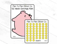 2056-2~~Piggy Bank Savings Plan (Blank) Planner Stickers.
