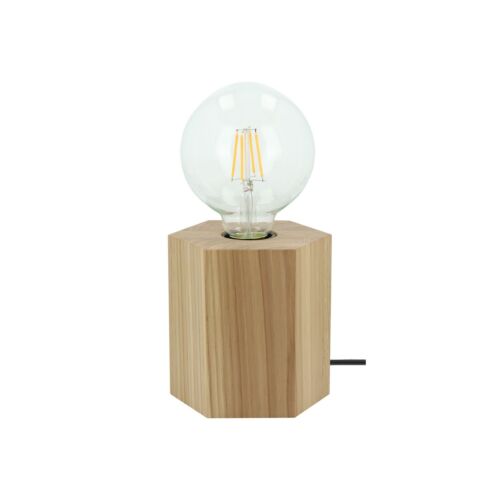Kleine Tischleuchte DIONA Holz Eiche gemütlich 12cm E27 Moderne Wohnzimmer Lampe - Bild 1 von 1