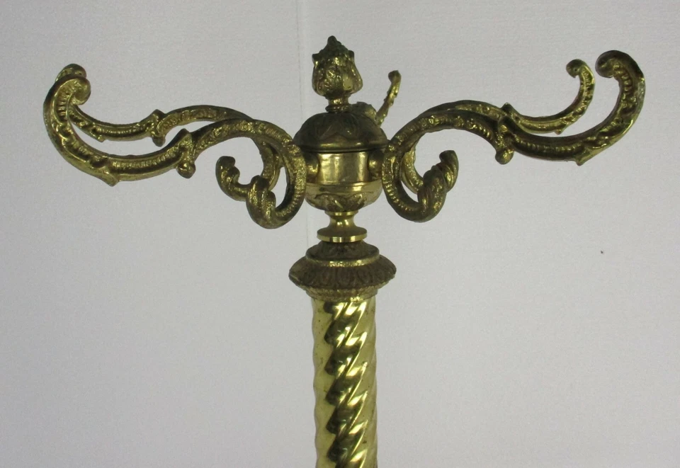 Mid Century Modern Cast Brass Hall Tree Coat Hat Rack Marble Base Eyecatcher - Image 2 of 4