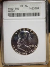 1962 Proof Franklin Half Dollar - ANACS PF 66 - OLD Holder - FREE SHIP! G0853