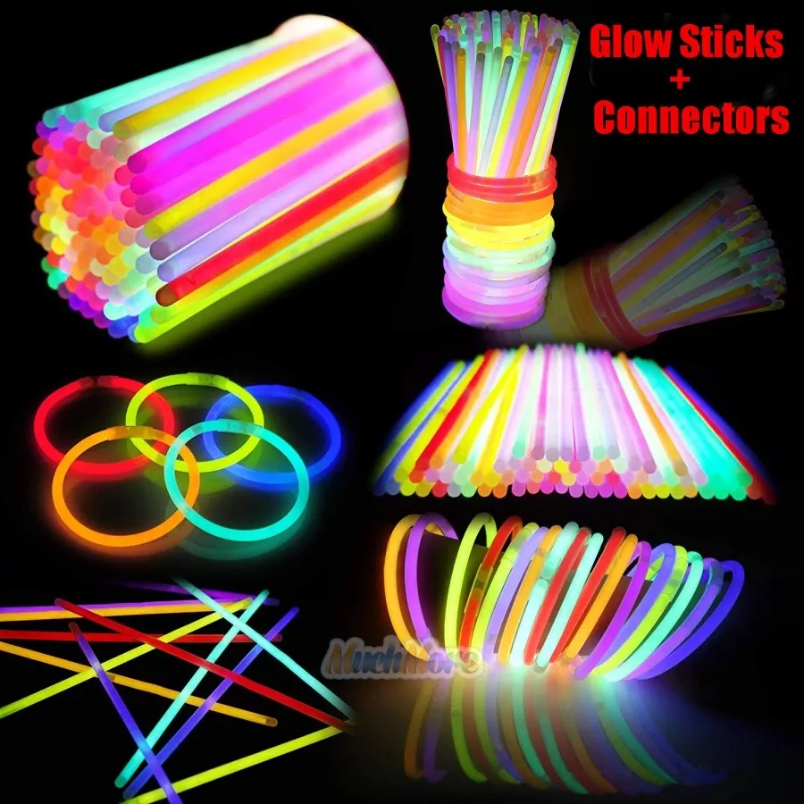 100pcs Glow Dark Decorations Sticks Portable Disposable Glow