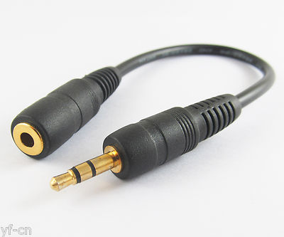 4pcs 20cm Gold 3.5mm 1/8'' Stereo Male to Female Audio Headphone Extension Cable