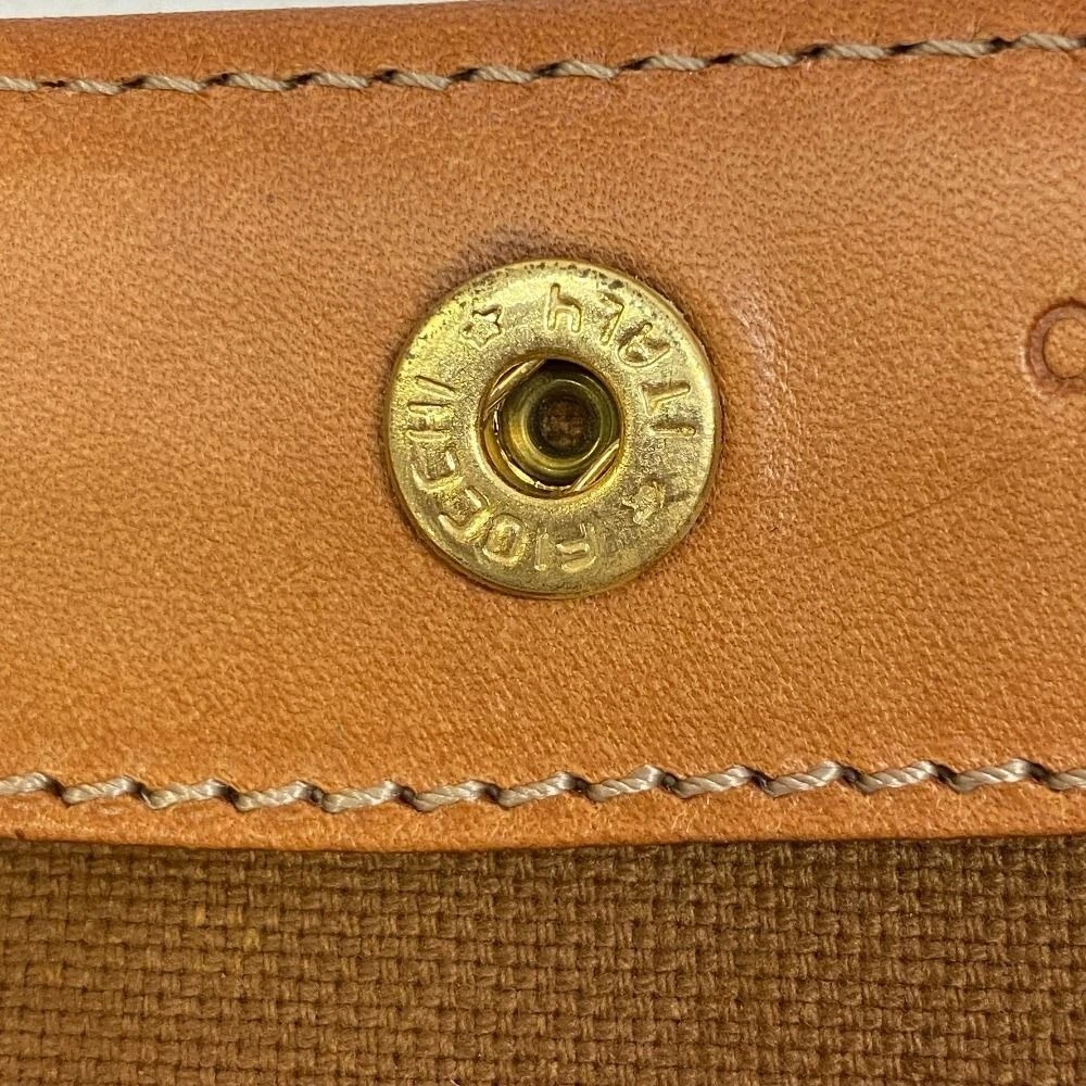 CELINE Tote Bag Borsa a tracolla Macadam PVC Pelle Marrone USATA Autore #S2095