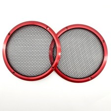 2- 6.5" Full Metal Aluminium Speaker Covers Mesh Grills For Car Audio DJ PA Red