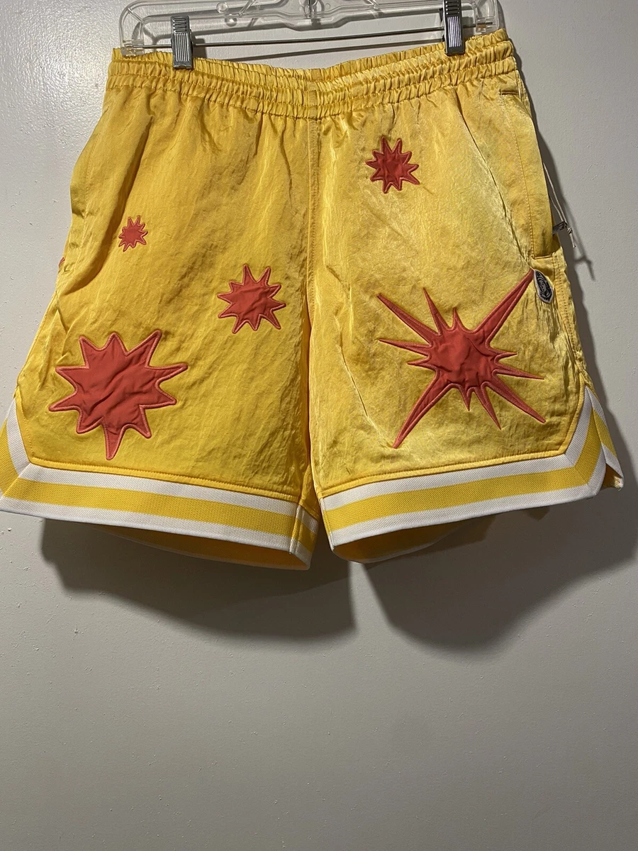 Billionaire Boys Club BBC Stardust Yellow Athletic Basketball Shorts MEDIUM