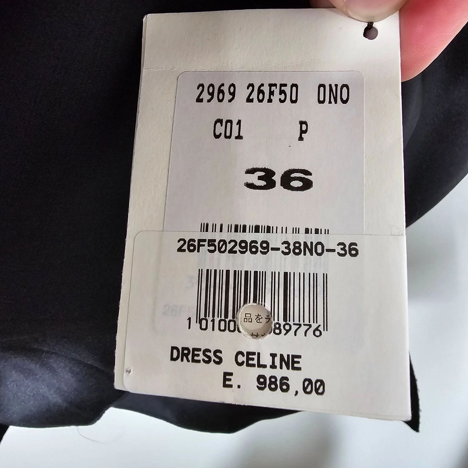 CELINE Abito drappeggiato Céline nero seta e lana made in France taglia FR36 US4 $1479 nuovo con etichette