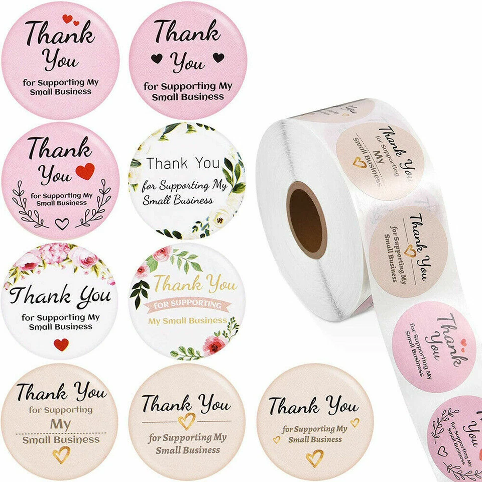 500Pcs 1/1.5" Thank You Stickers Thank You For Supporting Small Business Labels - Image 2 of 4