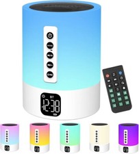 Biseoamz Alarm Clock Bluetooth Speaker, Night Light White Noise Machine Touch...
