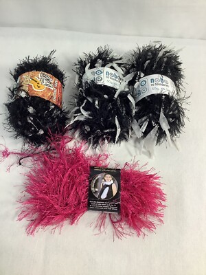 Yarn - Misc Yarn Lot Of 4 Skeins Lion,Samba & No Boundaries Used And New