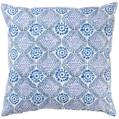 Kissen mit Cordoba-Print in Indigoblau. Batik marokkanisch inspiriert. 17x17'' Abdeckung
