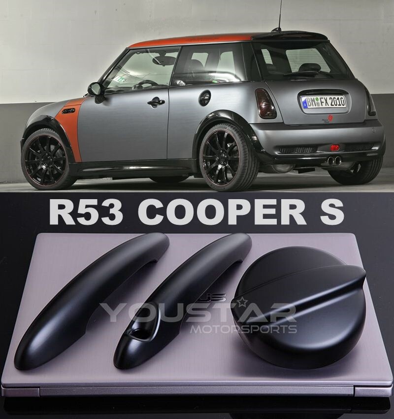 US STOCK MATT BLACK Door Handle Covers & Petrol Gas Cap for MINI