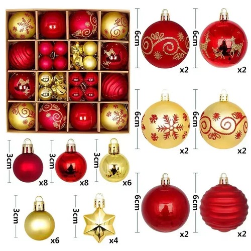 Christmas Tree 44pcs 6cm Big Ball Multicolor Decoration Ornaments for Home Party - Picture 23 of 37