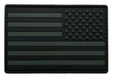 Reversed USA American Flag Patch [PVC Rubber - 3.0 X 2.0 Hook Backing- P8]