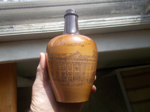 THE SENATE HOUSE DOULTON LAMBETH 1890s POTTERY BROWN STONEWARE OVOID JUG - Picture 1 of 8
