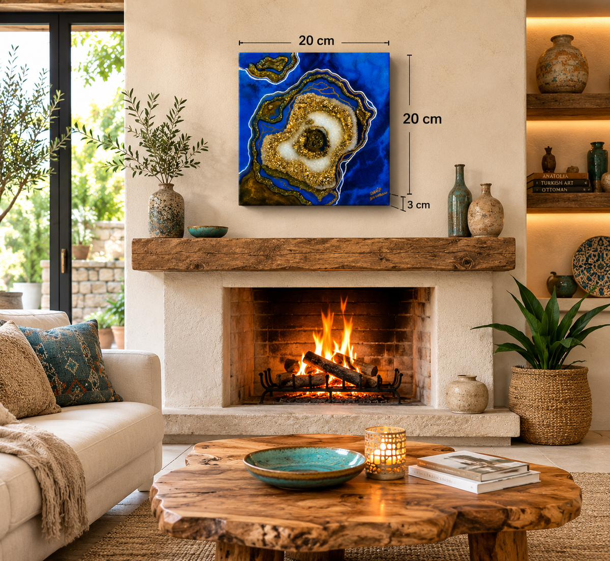 3D Abstract Resin Geode Wall Art,Original Handmade Painting,House